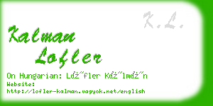 kalman lofler business card